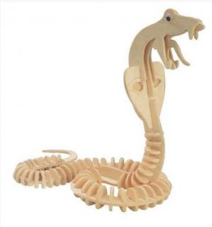 Dřevěné 3D puzzle dřevěná skládačka zvířata - Had
