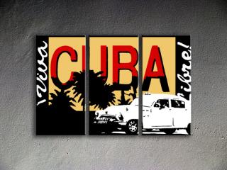 Maľovaný POP ART obraz na stenu CUBA