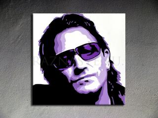 Ručne maľovaný POP Art Bono-U2 1 dielny 100x100cm