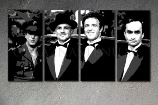 Ručne maľovaný POP Art Corleone Family 4 dielny 160x80cm