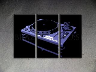 Ručne maľovaný POP Art DJ 3 dielny 120x80cm