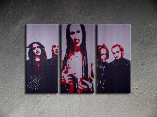 Ručne maľovaný POP Art Marilyn Manson 3 dielny 120x80cm