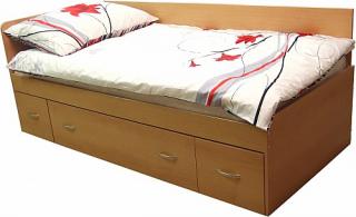 Jednolůžková postel s nočním stolkem RANGO 90x200 vč. roštu olše