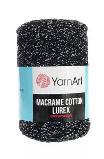 Příze Macrame Cotton Lurex 723 - černá se stříbrnou nitkou
