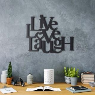Kovová dekorace na zeď LIVE LAUGH LOVE 40 cm