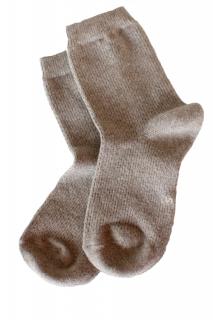 Domácí kašmírové ponožky tmavě béžové Velikost: S (35 -38)