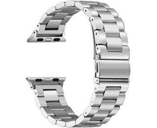 Kovový řemínek pro hodinky Apple Watch 45mm (44,42mm) Barva: Stříbrná