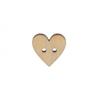 Dřevěný knoflík srdce malé 1,5 cm