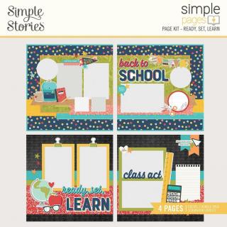 Simple Stories  - SIMPLE PAGES / READY, SET, LEARN - sada 4 scrapbookových stránek