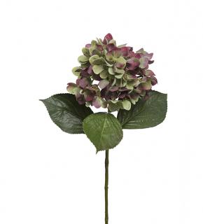 Umělá květina - Hortenzie zeleno fialová 65cm