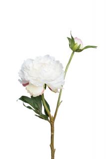 Umělá květina - Pivoňka bílá s poupětem 35cm