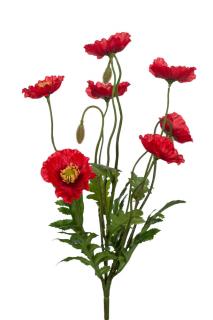 Umělá květina - Vlčí mák červený svazek  35cm