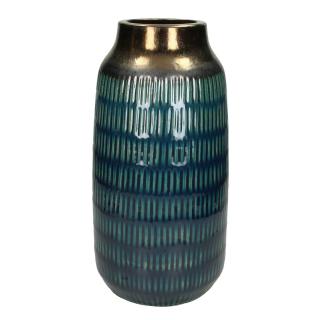 Váza keramická modro zlatá 36x18x18cm