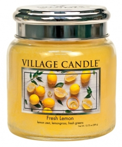 Village Candle Vonná svíčka ve skle - Fresh Lemon, 16oz