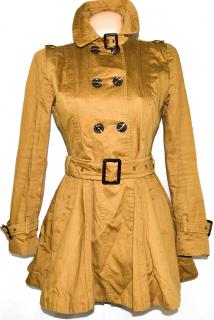 Bavlněný dámský hnědý kabát s páskem TOPSHOP 10/38