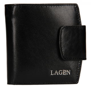 Kožená černá peněženka s přezkou - Lagen