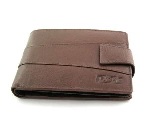 Kožená peněženka Lagen s přezkou - hnědá