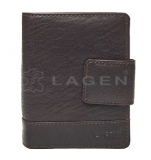 Kožená peněženka Lagen -tmavě hnědá