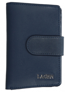 Kožená peněženka Lagen - tmavě modrá