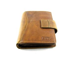 Prostorná kožená peněženka Lagen - hnědá
