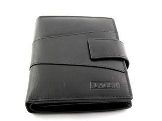 Vysoká kožená peněženka Lagen s přezkou - černá
