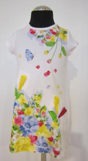 3948/41 Mayoral dívčí šaty bavlněné letní s potiskem s krátkým rukávem Barva: Vícebarevná, Velikost: 104 / 4 roky, Materiál: 95% bavlna 5% elastan