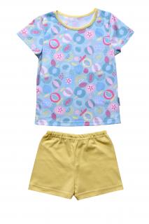 Dětské pyžamo OVOCE krátký rukáv Velikost: 98, Barva: Žlutá