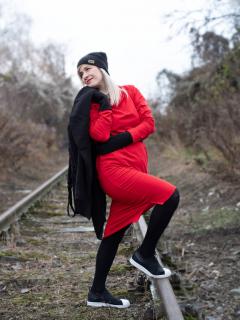 Teplákové šaty červené L-XL