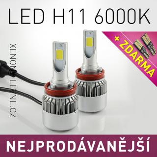 AKCE - C6 LED HEADLIGHT H11 6000K 36W/3800LM 12V/24V (LED žárovka do předních světlometů + ZDARMA LED CAN-BUS PARKOVACÍ ŽÁROVKA 2ks)