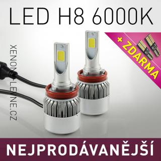 AKCE - C6 LED HEADLIGHT H8 6000K 36W/3800LM 12V/24V (LED žárovka do předních světlometů + ZDARMA LED CAN-BUS PARKOVACÍ ŽÁROVKA 2ks)