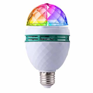 LED RGB otočná žárovka disco koule E27 3W (LED žárovka E27 RGB)