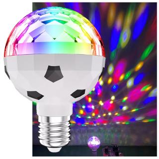 LED RGB disco koule - otočná žárovka E27 (LED žárovka E27 RGB)