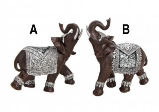 Slon figurka se stříbrnými detaily 2 druhy