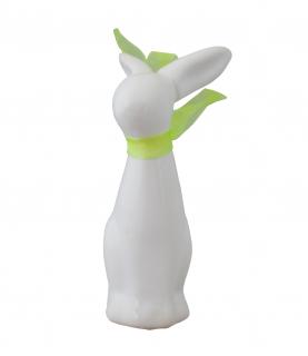 Zajíček velikonoční bílý 9 cm (Dekorační bílá figurka zajíc, velikonoční a jarní ozdoba. Výška 9 cm.)