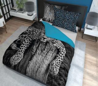DETEXPOL Francouzské povlečení Leopard bavlna, 220/200, 2x70/80 cm