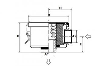 Náhradní papírový filtr 5÷7 µm pro vývěvu Velikost filtru papírového filtru 5÷7: 4  krátký filtr