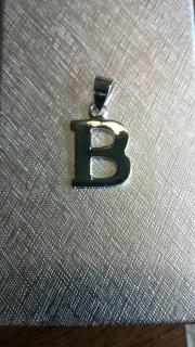 Ag/925 stříbrná písmena - písmenko B (písmeno B)