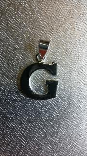 Ag/925 stříbrná písmena - písmenko G (písmeno G)