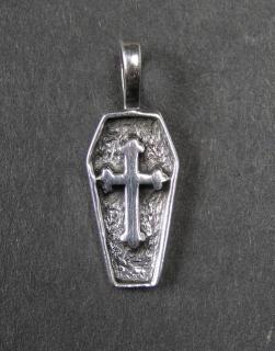 Křížek v rakvi - stříbrný přívěsek / přívěsek ze stříbra (Křížek v rakvi - stříbrný přívěšek na krk)