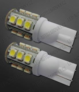 Bílá parkovací žárovka T10 - 13 x LED SMD MICRO - bezpaticové, 1ks