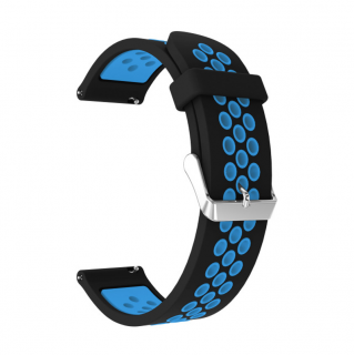 Silikonový pásek na chytré hodinky - dvoubarevný 22 mm Modrá: Černo-modrá