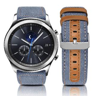 Sportovní koženo-nylonový pásek na chytré hodinky - 20mm Barva: Světle modrá