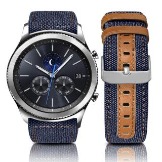 Sportovní koženo-nylonový pásek na chytré hodinky - 20mm Barva: Tmavě modrá