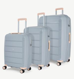 Sada cestovních kufrů ROCK TR-0239/3 PP - šedá 92 l / 58 l / 36 l + 15% expander