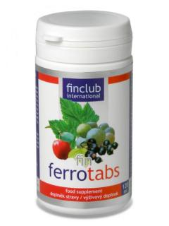 Finclub Ferrotabs - železo rostlinného původu, zinek, měď, vitamín C 120 tablet
