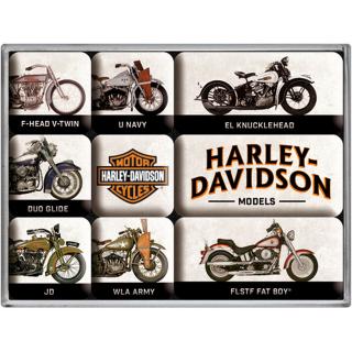 Magnety - 9 ks - Harley Davidson (Magnetky Harley Davidson)