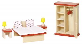 Goki Dřevěný nábytek do domečků - ložnice basic
