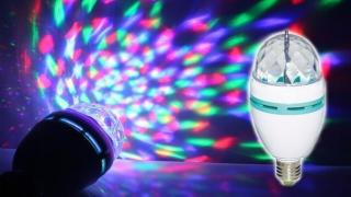Rotační žárovka RGB LED disco projektor s vypínačem