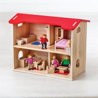 Dřevěný domeček pro panenky 29x17x29 (Dřevěný domeček pro panenky. Dřevěný domeček pro panenky včetně nábytku)