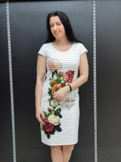 Dámské pouzdrové šaty ANETA s květy